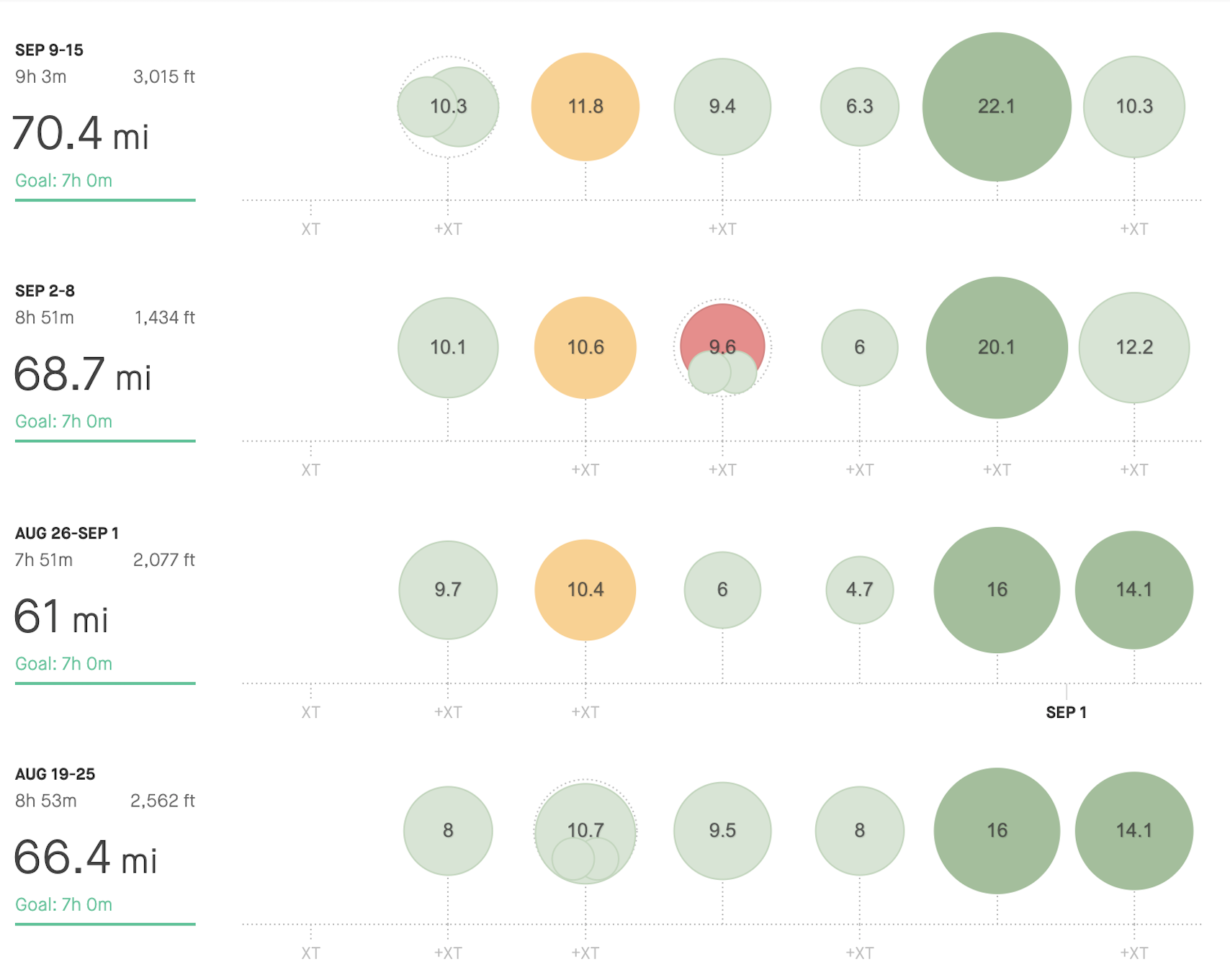 Training plan for California International Marathon, courtesy of Strava, part 1