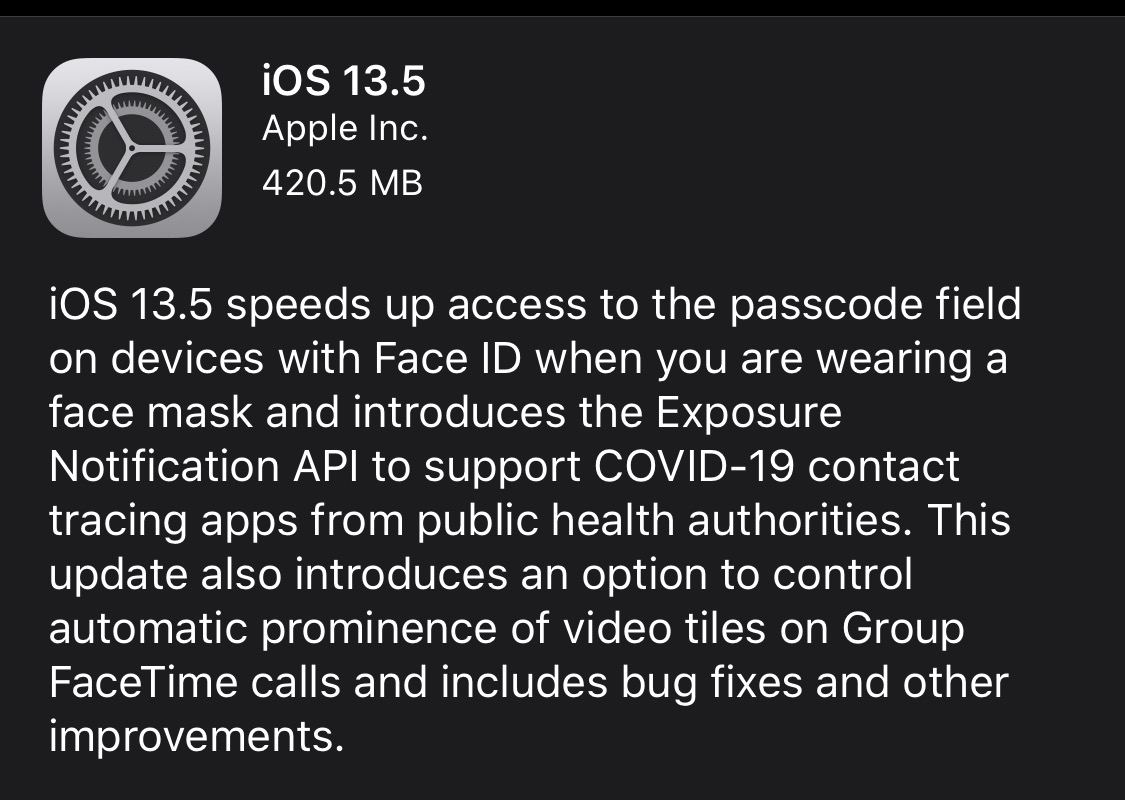 iOS 13.5