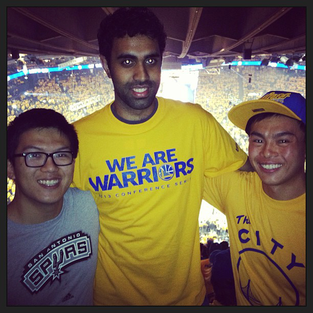 Me with Shravan and George at Game 4 of Warriors-Spurs in May 2013